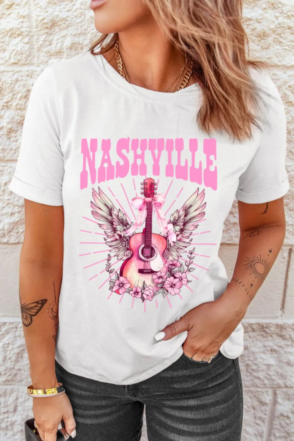 Graphic Round Neck Short Sleeve T-Shirt